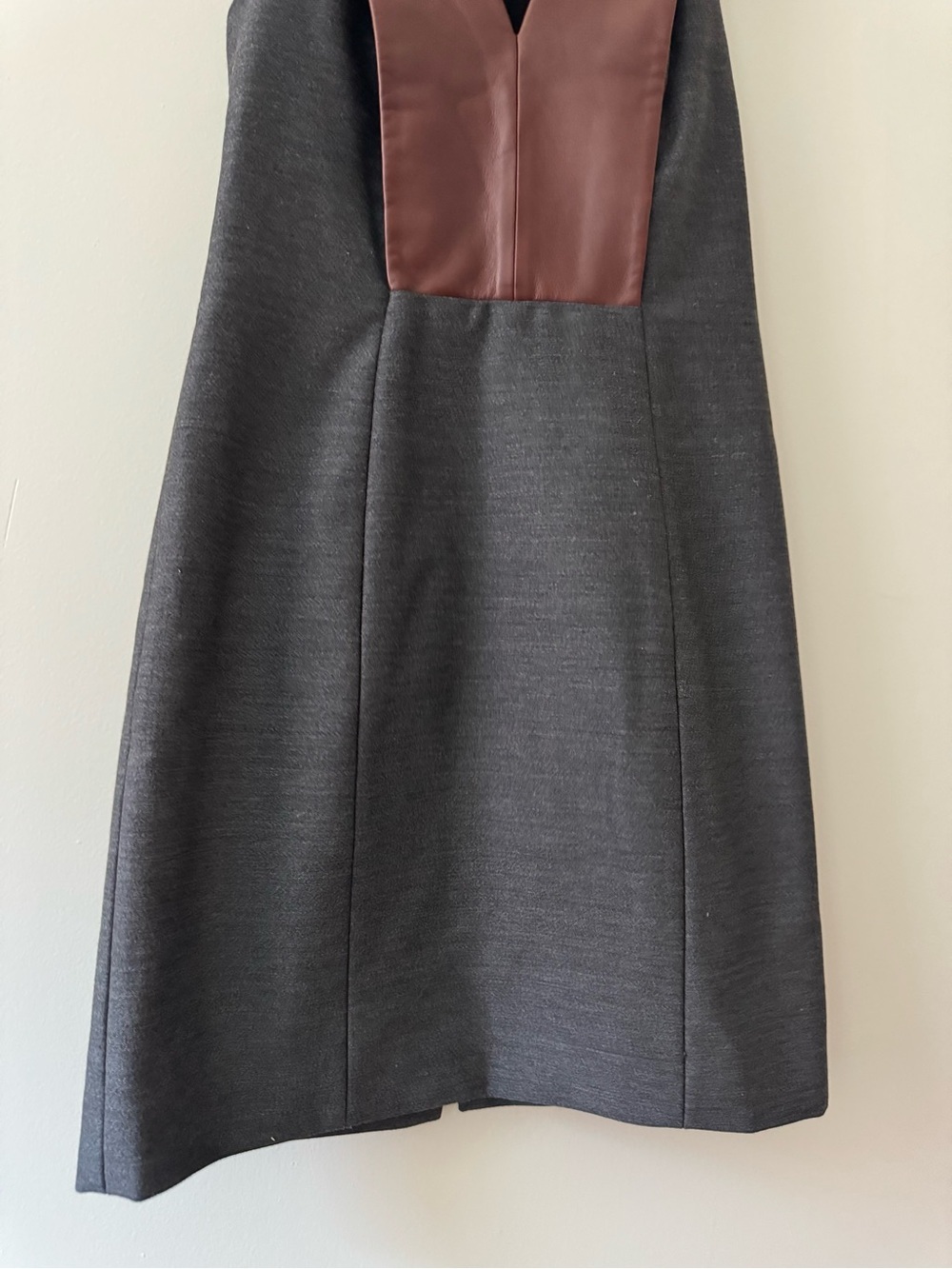 ALEXANDER WANG Leather and Wool Pinafore Dress 2 - Picture 4 of 12